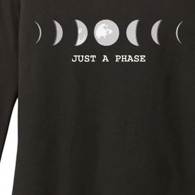 Just A Phase Moon Lunar Space Gift Womens CVC Long Sleeve Shirt