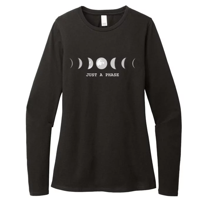 Just A Phase Moon Lunar Space Gift Womens CVC Long Sleeve Shirt