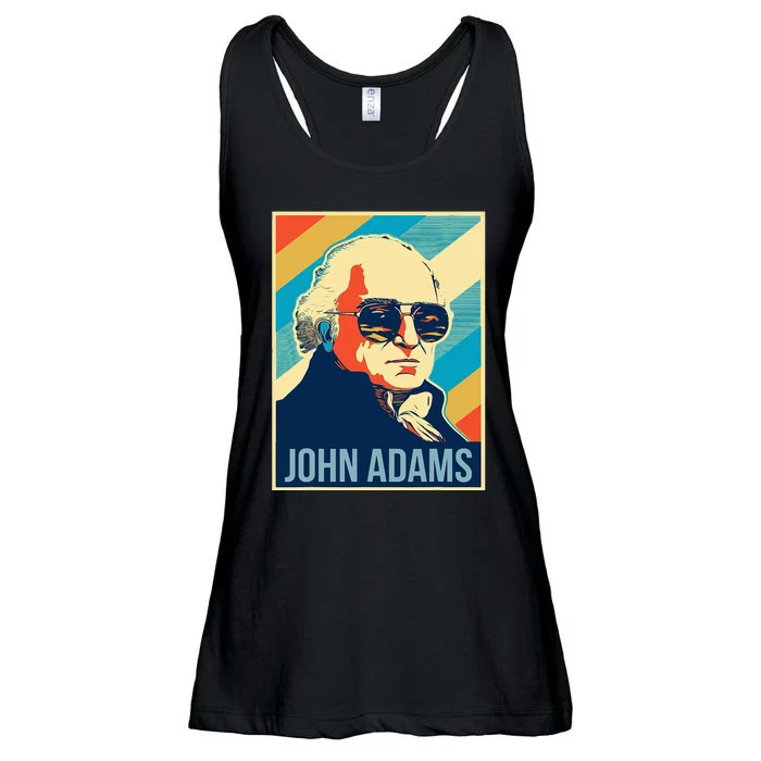 John Adams President Retro Patriotic Ladies Essential Flowy Tank