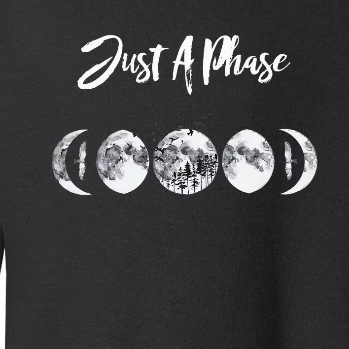 Just A Phase Moon Cycle Phases Of The Moon Astronomy Design Toddler Sweatshirt