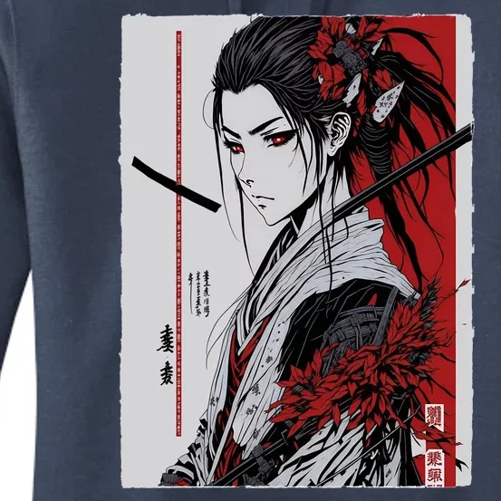 Japanese Animeink Pen Art Style Women's Pullover Hoodie