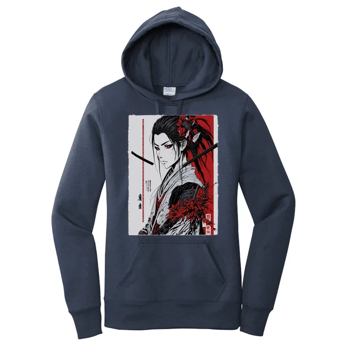 Japanese Animeink Pen Art Style Women's Pullover Hoodie