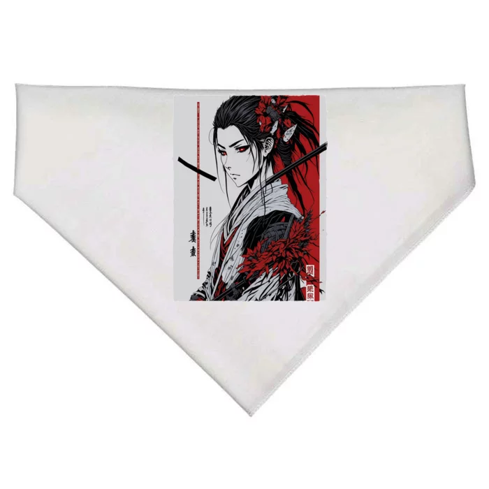 Japanese Animeink Pen Art Style USA-Made Doggie Bandana