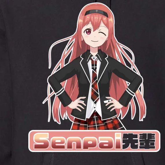 Japanese Animie Girl Senpai Premium Hoodie