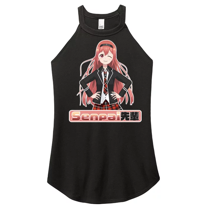 Japanese Animie Girl Senpai Women’s Perfect Tri Rocker Tank