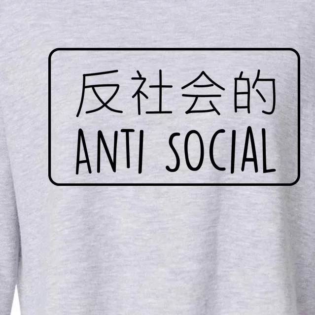 Japanese Anti Social Cropped Pullover Crew