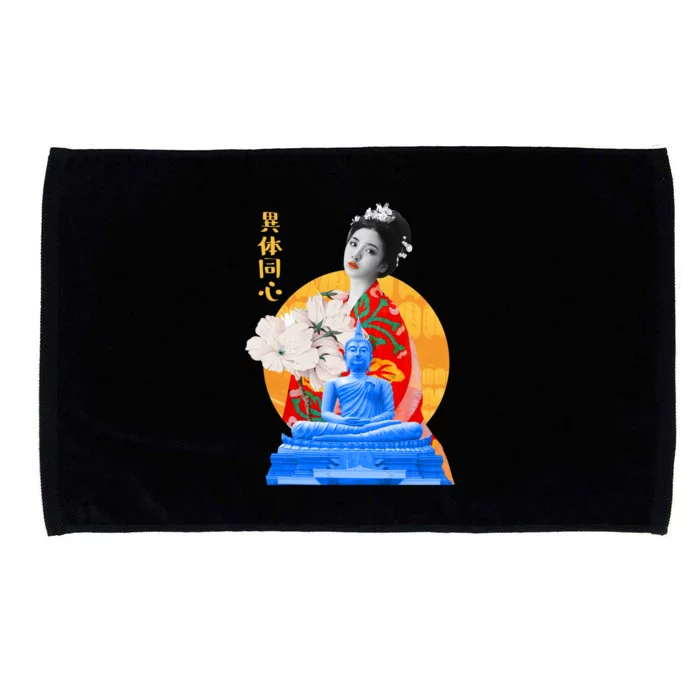 Japanese Buddha Female Microfiber Hand Towel