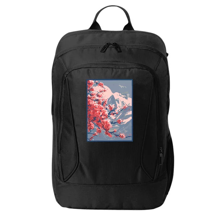 Japanese Cherry Blossom Mountain City Backpack