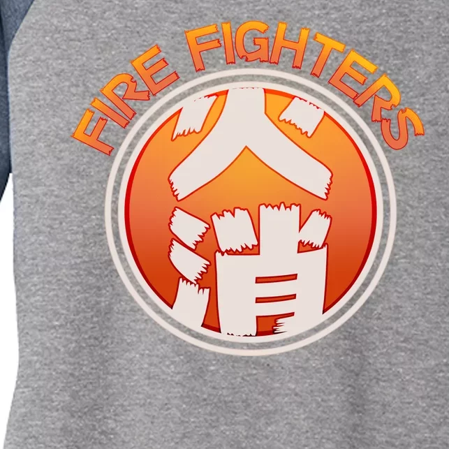 Japanese Fire Fighters - Fire Out Women's Tri-Blend 3/4-Sleeve Raglan Shirt