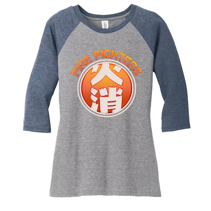 Japanese Fire Fighters - Fire Out Women's Tri-Blend 3/4-Sleeve Raglan Shirt