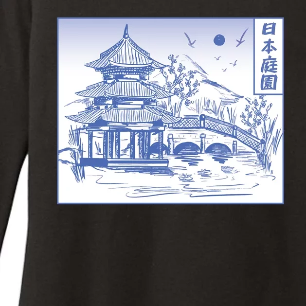 Japanese Garden Art Womens CVC Long Sleeve Shirt