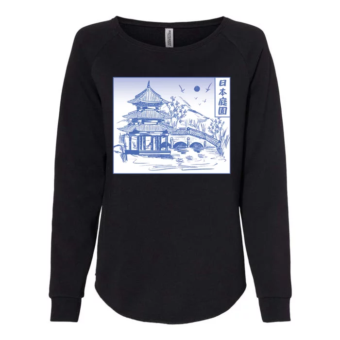 Japanese Garden Art Womens California Wash Sweatshirt