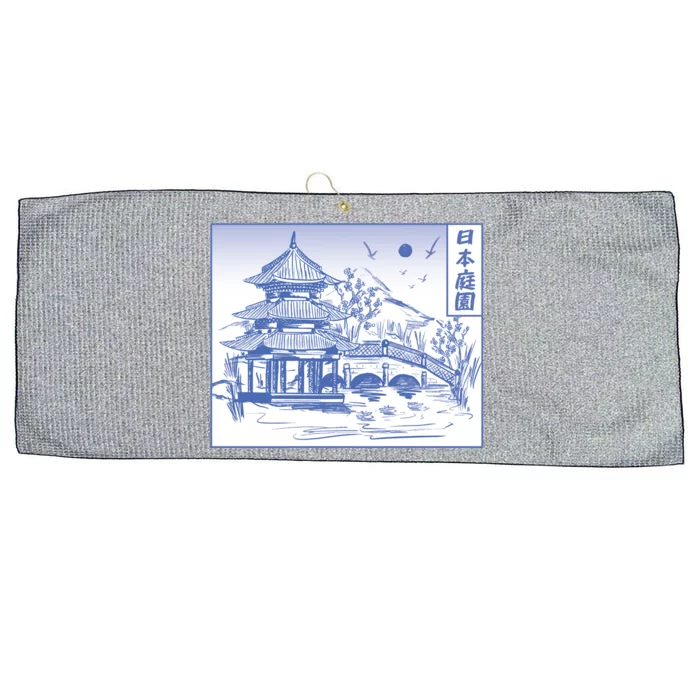 Japanese Garden Art Large Microfiber Waffle Golf Towel