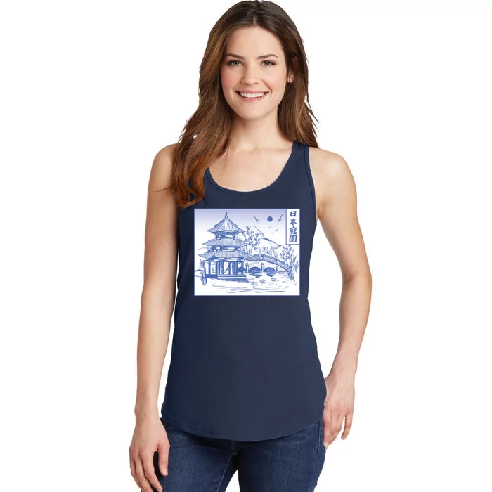 Japanese Garden Art Ladies Essential Tank