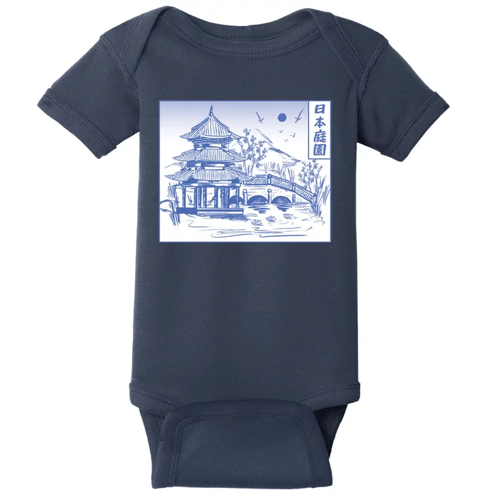 Japanese Garden Art Baby Bodysuit