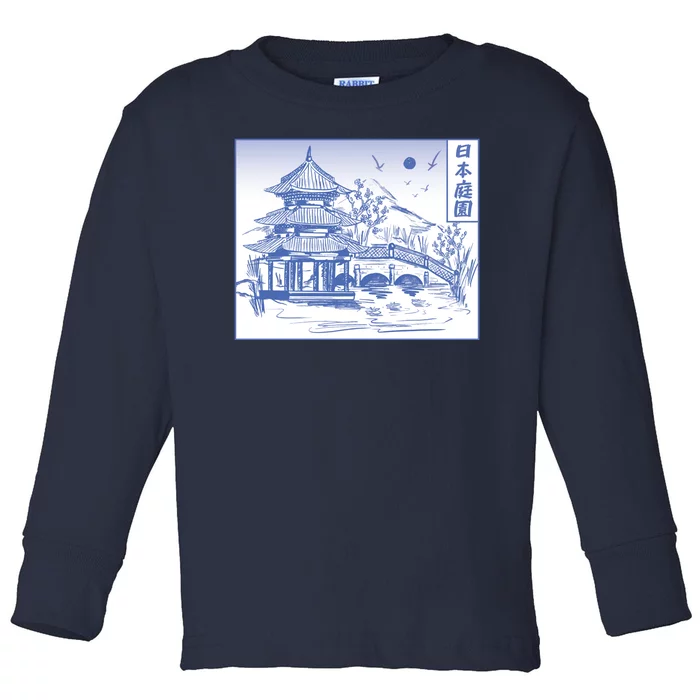 Japanese Garden Art Toddler Long Sleeve Shirt