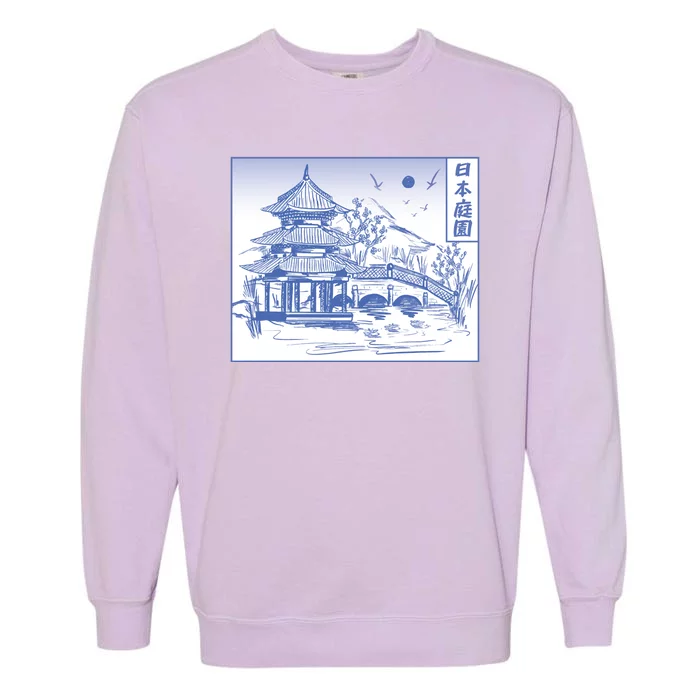 Japanese Garden Art Garment-Dyed Sweatshirt