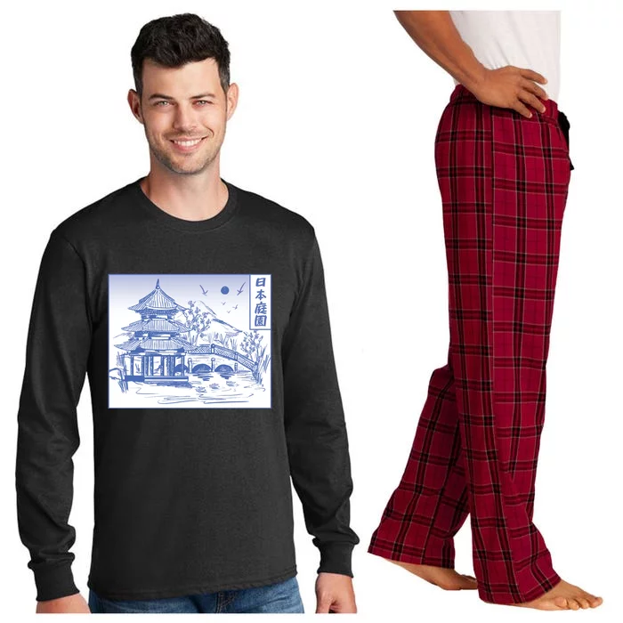 Japanese Garden Line Long Sleeve Pajama Set