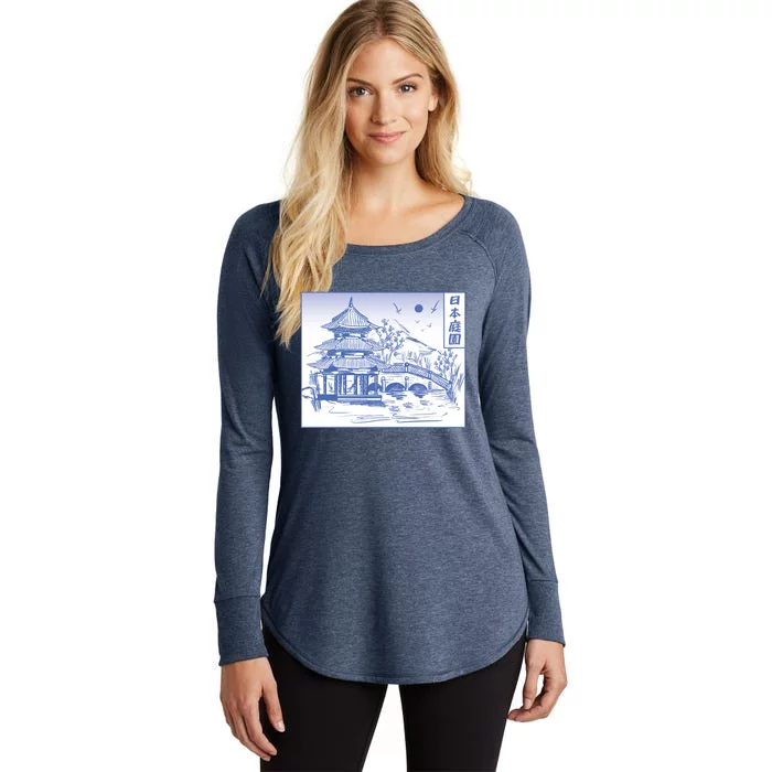 Japanese Garden Line Women's Perfect Tri Tunic Long Sleeve Shirt