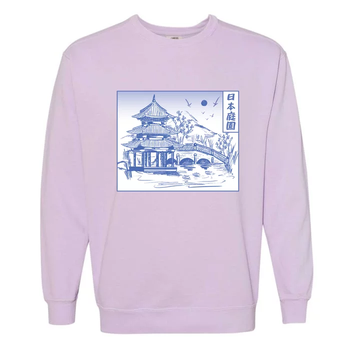 Japanese Garden Line Garment-Dyed Sweatshirt