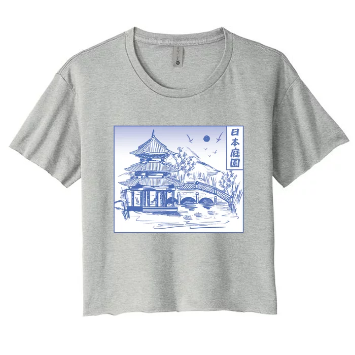 Japanese Garden Line Women's Crop Top Tee