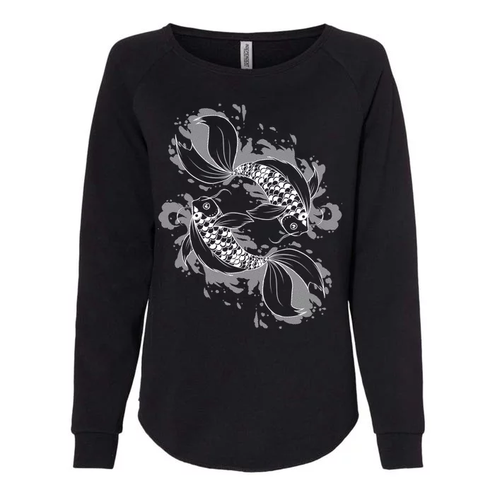 Japanese Koi Pisces Womens California Wash Sweatshirt