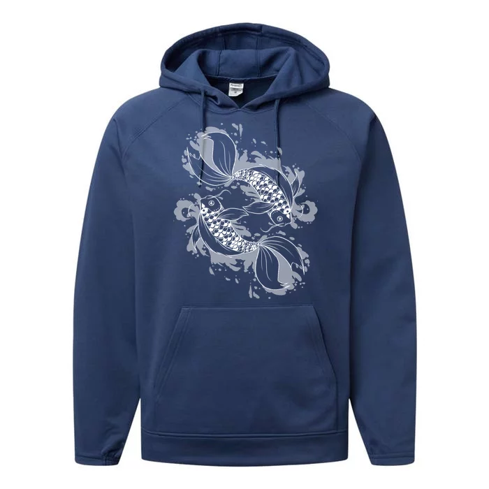 Japanese Koi Pisces Performance Fleece Hoodie