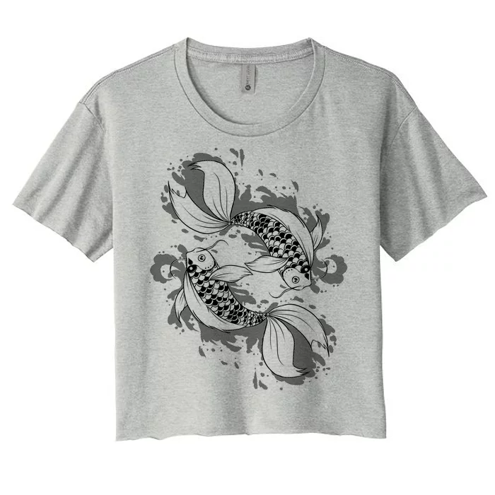 Japanese Koi Pisces Women's Crop Top Tee