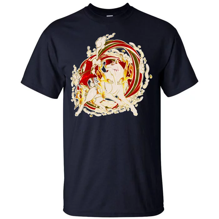 Japanese Mythology Okami Wolf Tall T-Shirt