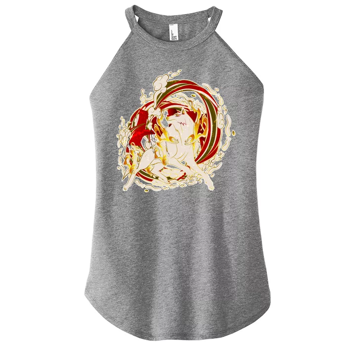 Japanese Mythology Okami Wolf Women’s Perfect Tri Rocker Tank