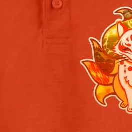 Japanese Nine Tails Kitsune Fox Elements Seasons Dry Zone Grid Performance Polo