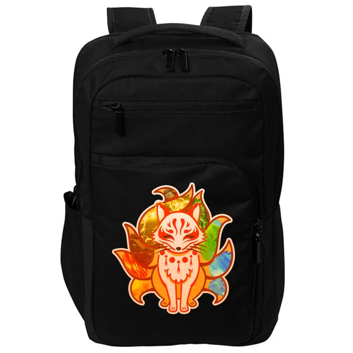 Japanese Nine Tails Kitsune Fox Elements Seasons Impact Tech Backpack