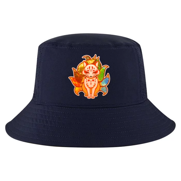 Japanese Nine Tails Kitsune Fox Elements Seasons Cool Comfort Performance Bucket Hat