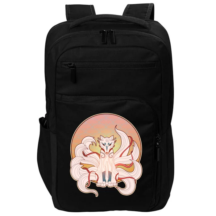 Japanese Nine Tails Kitsune Fox Emblem Pattern Impact Tech Backpack