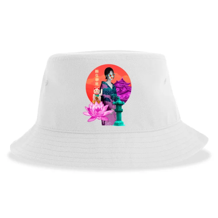 Japanese Photo Temple Sustainable Bucket Hat