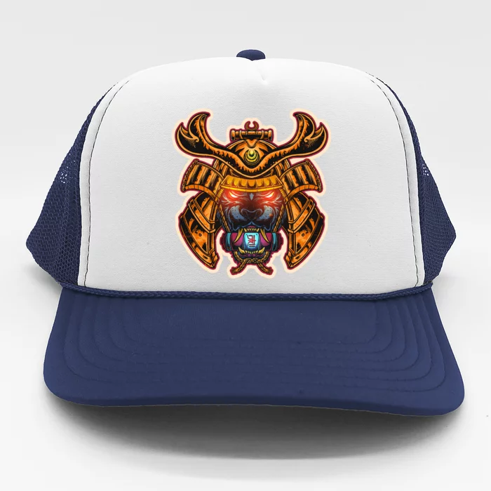 Japanese Samurai Warrior Demon Dog Trucker Hat