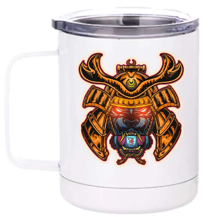 Japanese Samurai Warrior Demon Dog Front & Back 12oz Stainless Steel Tumbler Cup