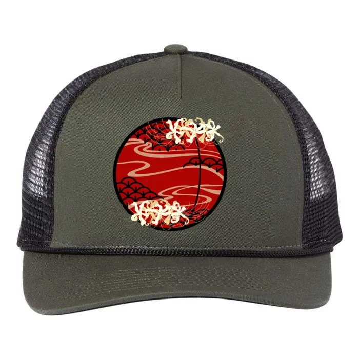 Japanese Spider Lily Retro Rope Trucker Hat Cap