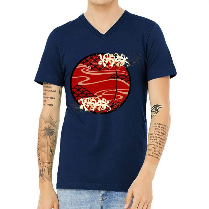 Japanese Spider Lily V-Neck T-Shirt