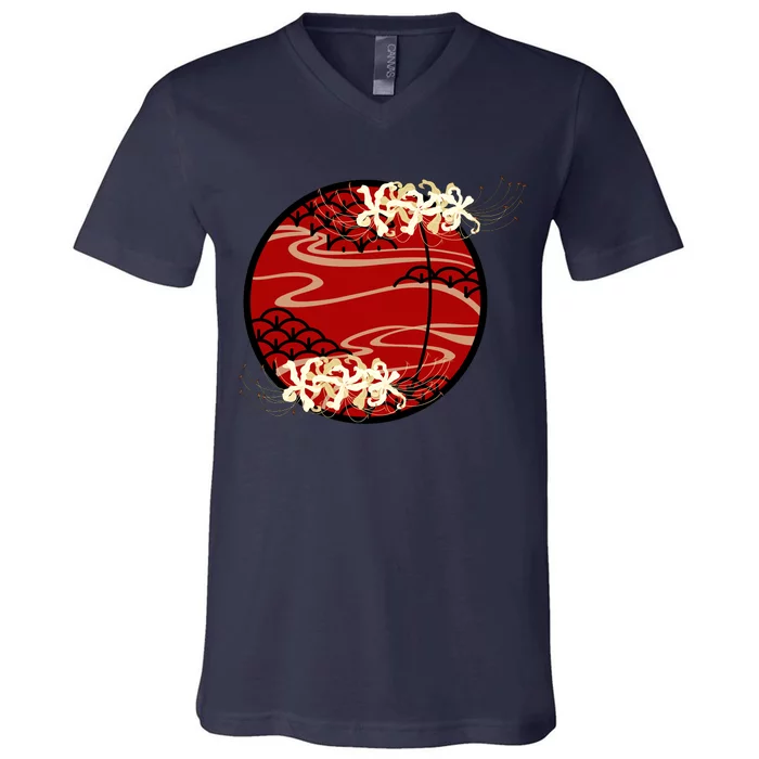 Japanese Spider Lily V-Neck T-Shirt