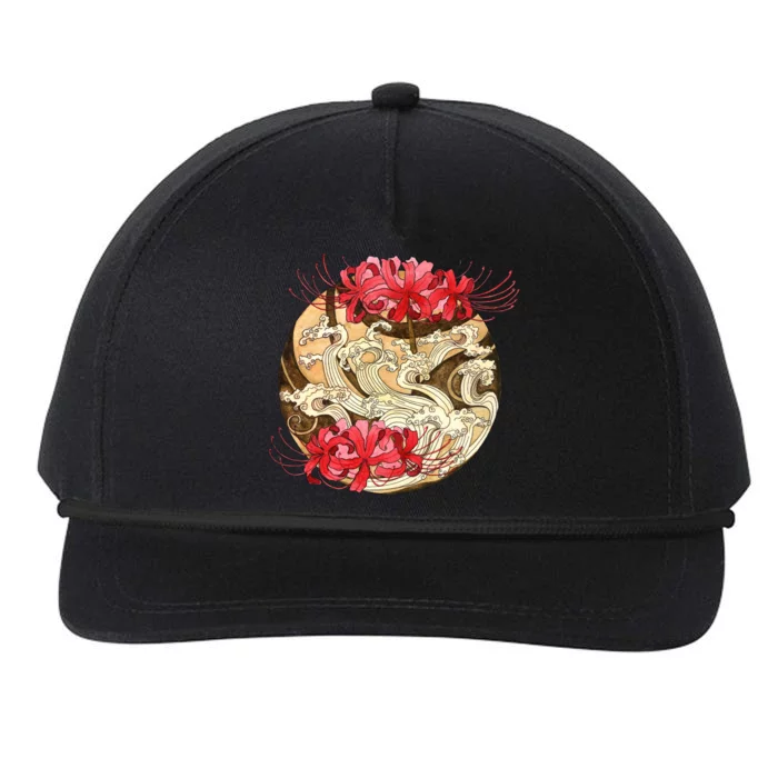 Japanese Spider Lily Watercolor Snapback Five-Panel Rope Hat