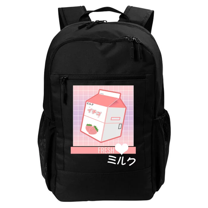 Japanese Vaporwave Strawberry Milk Box Daily Commute Backpack