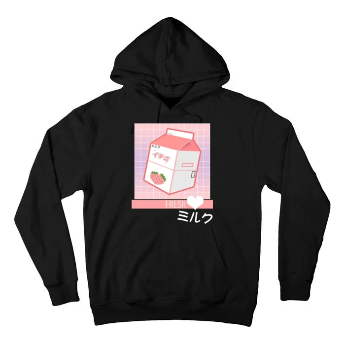 Japanese Vaporwave Strawberry Milk Box Tall Hoodie