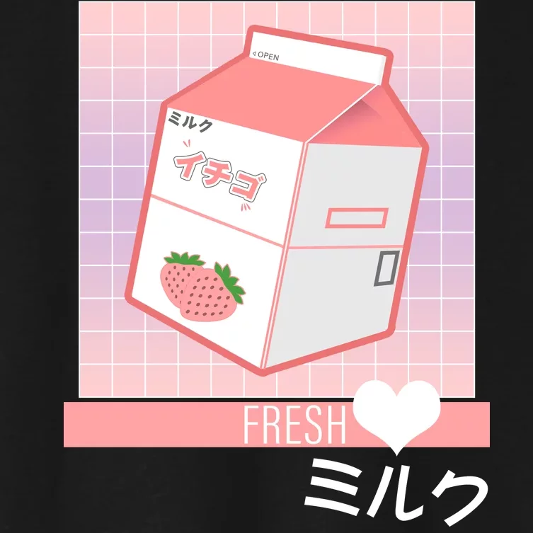 Japanese Vaporwave Strawberry Milk Box Women's Crop Top Tee