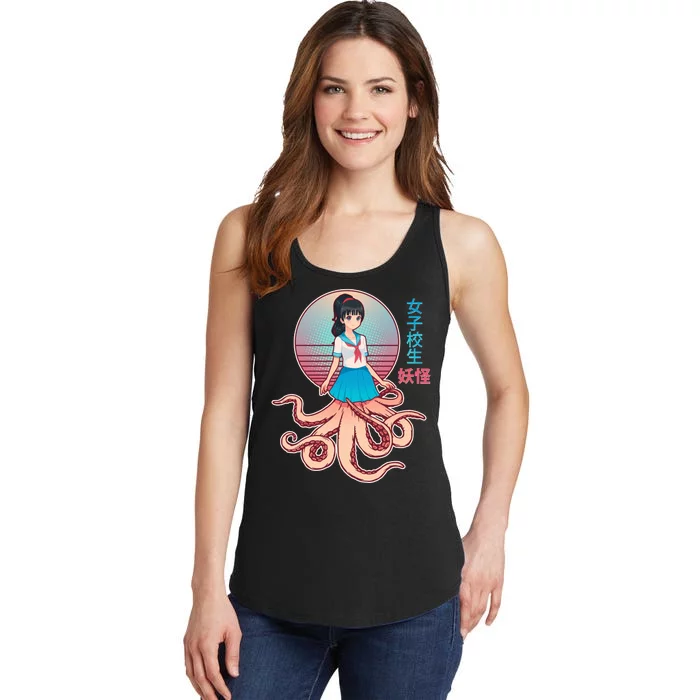 Japanese Yokai Monster Octopus School Girl Ladies Essential Tank