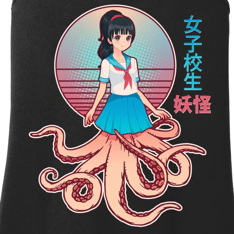 Japanese Yokai Monster Octopus School Girl Ladies Essential Tank