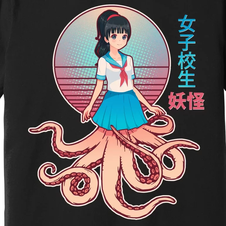 Japanese Yokai Monster Octopus School Girl Premium T-Shirt