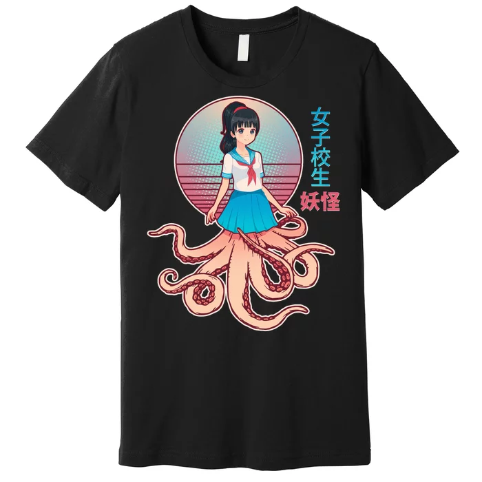 Japanese Yokai Monster Octopus School Girl Premium T-Shirt