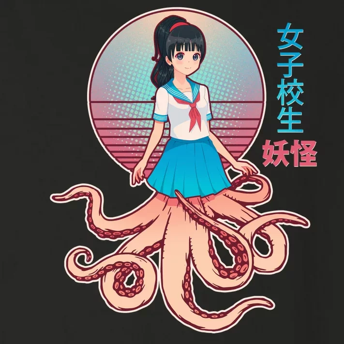 Japanese Yokai Monster Octopus School Girl Toddler Long Sleeve Shirt