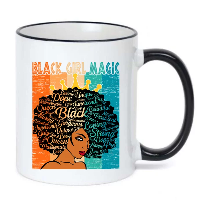 Juneteenth African Queen Black History Month Mother's Day Gift Black Color Changing Mug